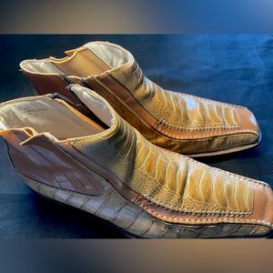 Authentic Mens Stacy Adams Cognac Alligator Print Leather Shoes / Tan/ size 9M